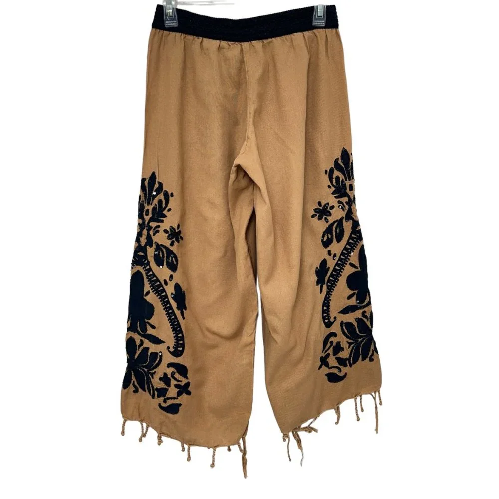 Soft Surroundings oversized women's relaxed tassels capris size XS - Picture 2 of 7